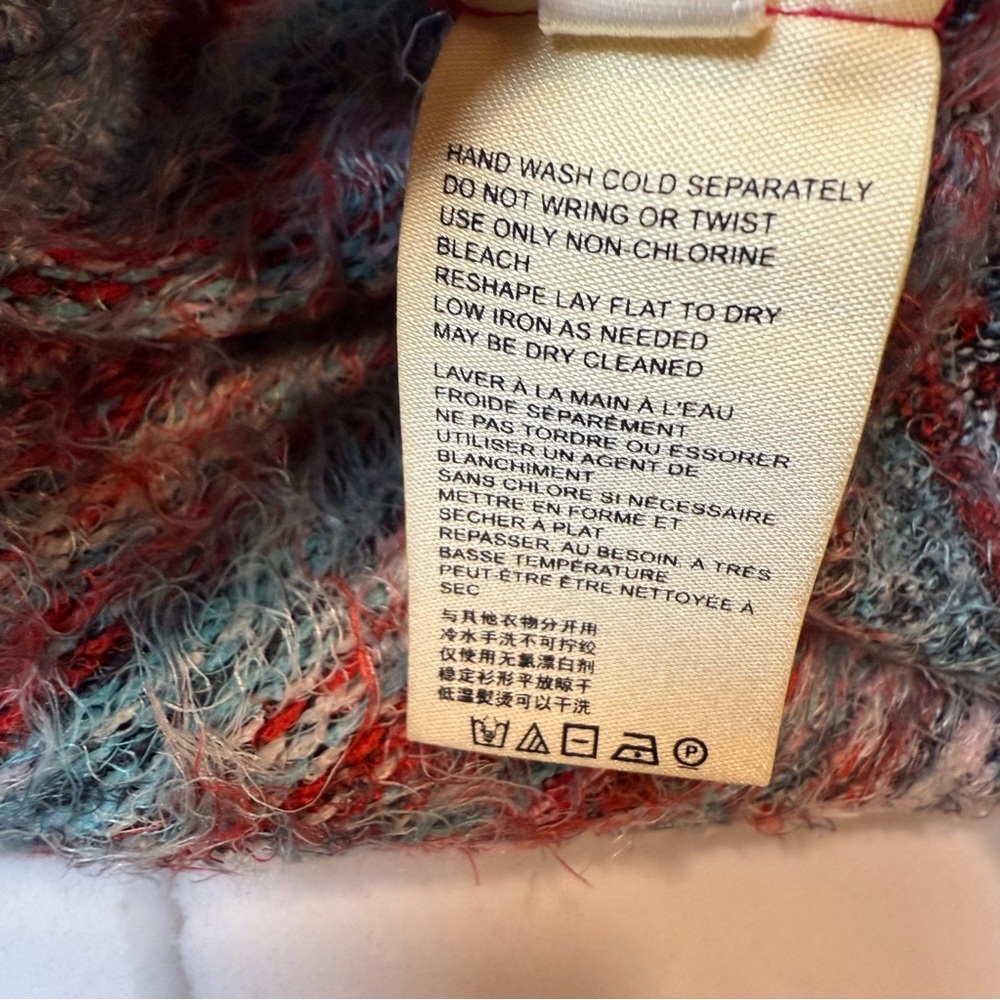 Anthropologie women's size medium long sleeve sweater cozy soft pink multi color - Picture 8 of 12